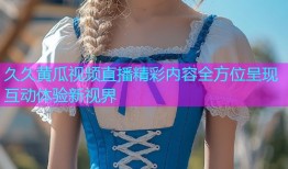 久久黄瓜视频直播精彩内容全方位呈现互动体验新视界
