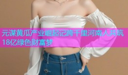元谋黄瓜产业崛起记跨千里河南人共筑18亿绿色财富梦
